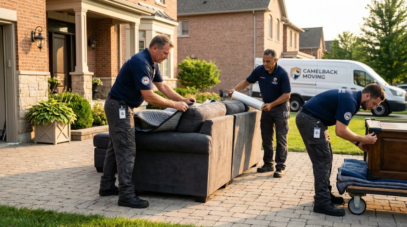 Large estate moving crew wrapping furniture in Walden, CO